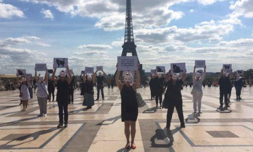 Happening pour défendre les chats libres à Paris